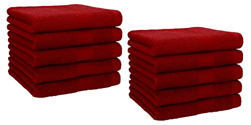 Betz 10er Premium Gästehandtücher-Set - Gesichtstücher-Set - Handtücher-Set - Händehandtücher - 30 x 50cm - rubinrot von Betz