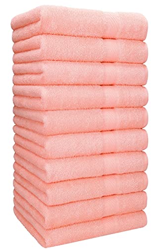 Betz Handtuch 10er Pack Handtücher Set Palermo Größe 50x100 cm 100% Baumwolle - gut trocknend, leichte Qualität - ideal für Sport, Strand, Reisen Farbe Apricot von Betz