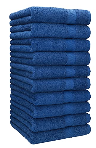 Betz Handtuch 10er Pack Handtücher Set Palermo Größe 50x100 cm 100% Baumwolle - gut trocknend, leichte Qualität - ideal für Sport, Strand, Reisen Farbe Blau von Betz