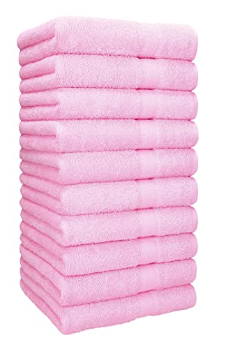 Betz Handtuch 10er Pack Handtücher Set Palermo Größe 50x100 cm 100% Baumwolle - gut trocknend, leichte Qualität - ideal für Sport, Strand, Reisen Farbe Rosé von Betz