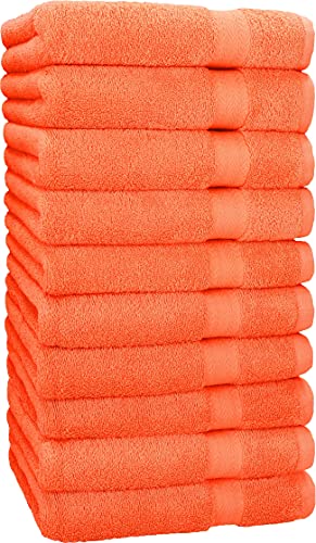 Betz 10 Stück Premium Handtücher hochwertiges Handtuch saugstark 100% Baumwolle Größe 50x100 cm Farbe blutorange von Betz