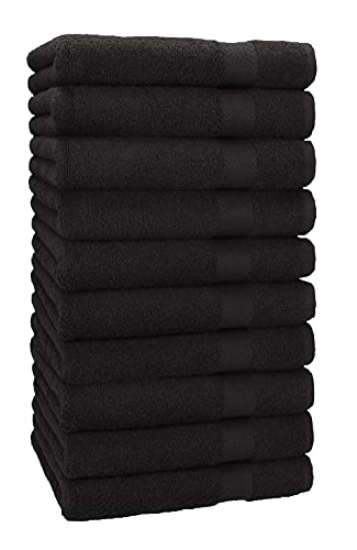 Betz 10 Stück Premium Handtücher hochwertiges Handtuch saugstark 100% Baumwolle Größe 50x100 cm Farbe schwarz von Betz