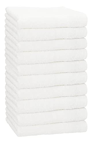 Betz 10 Stück Premium Handtücher hochwertiges Handtuch saugstark 100% Baumwolle Größe 50x100 cm Farbe weiß von Betz