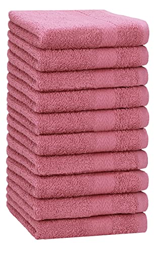 Betz 10 Stück Premium Handtücher hochwertiges Handtuch saugstark 100% Baumwolle Größe 50x100 cm Farbe Altrosa von Betz
