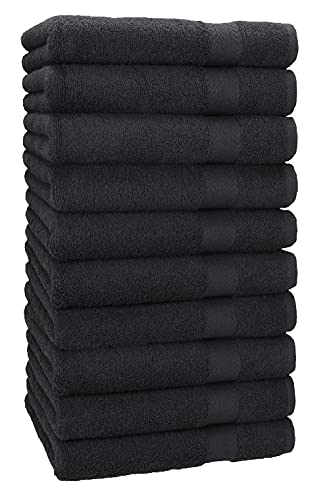 Betz 10 Stück Premium Handtücher hochwertiges Handtuch saugstark 100% Baumwolle Größe 50x100 cm Farbe Graphit Grau von Betz