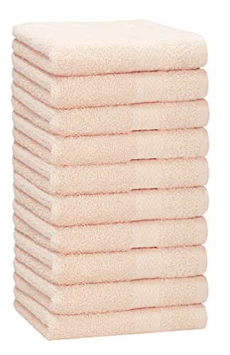 Betz 10 Stück Premium Handtücher hochwertiges Handtuch saugstark 100% Baumwolle Größe 50x100 cm Farbe beige von Betz