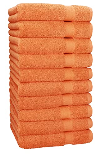 Betz 10 Stück Premium Handtücher hochwertiges Handtuch saugstark 100% Baumwolle Größe 50x100 cm Farbe orange von Betz