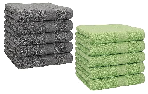 Betz 10 Stück Seiftücher Premium 100% Baumwolle Seiflappen Set 30x30 cm Farbe anthrazit Grau und Apfel grün Betz 10 Stück Seiftücher Premium 100% Baumwolle Seiflappen Set 30x30 cm Farbe anthrazit Grau und Apfel grün von Betz