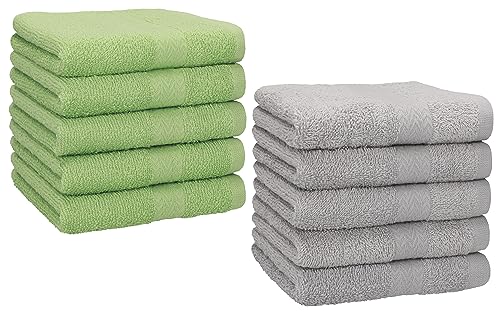 Betz 10 Stück Seiftücher Premium 100% Baumwolle Seiflappen Set 30x30 cm Farbe apfelgrün und Silbergrau Betz 10 Stück Seiftücher Premium 100% Baumwolle Seiflappen Set 30x30 cm Farbe apfelgrün und Silbergrau von Betz