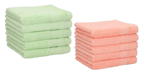 Betz 10 Stück Seiftücher Seiftuch Seiflappen Set Palermo 100% Baumwolle Größe 30x30 cm Farbe grün und apricot Betz 10 Stück Seiftücher Seiftuch Seiflappen Set Palermo 100% Baumwolle Größe 30x30 cm Farbe grün und apricot von Betz