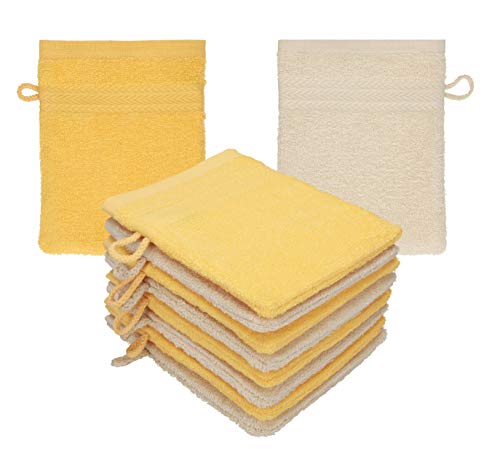 Betz 10 Stück Waschhandschuhe Premium 100% Baumwolle Waschlappen Set 16x21 cm Farbe honiggelb - Sand Betz 10 Stück Waschhandschuhe Premium 100% Baumwolle Waschlappen Set 16x21 cm Farbe honiggelb - Sand von Betz