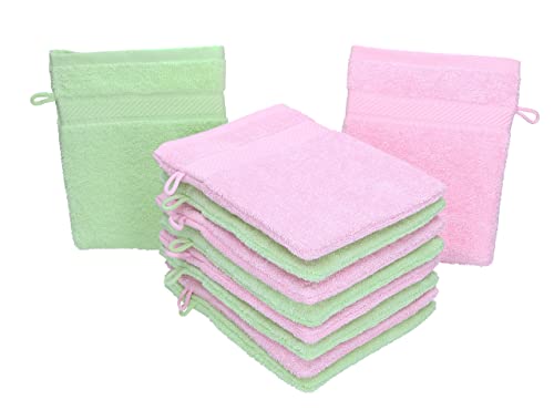Betz 10 Stück Waschhandschuhe Palermo 100% Baumwolle Waschlappen Set Größe 16x21 cm Farbe rosé und grün Betz 10 Stück Waschhandschuhe Palermo 100% Baumwolle Waschlappen Set Größe 16x21 cm Farbe rosé und grün von Betz