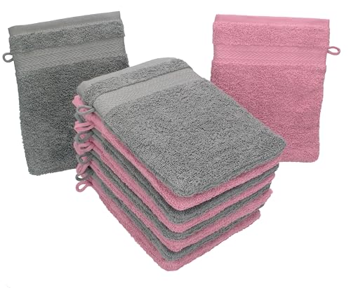 Betz 10 Stück Waschhandschuhe Premium 100% Baumwolle Waschlappen Set 16x21 cm Farbe Altrosa und anthrazit Betz 10 Stück Waschhandschuhe Premium 100% Baumwolle Waschlappen Set 16x21 cm Farbe Altrosa und anthrazit von Betz