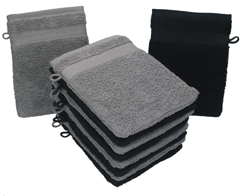 Betz 10 Stück Waschhandschuhe Premium 100% Baumwolle Waschlappen Set 16x21 cm Farbe anthrazit und schwarz Betz 10 Stück Waschhandschuhe Premium 100% Baumwolle Waschlappen Set 16x21 cm Farbe anthrazit und schwarz von Betz
