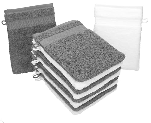 Betz 10 Stück Waschhandschuhe Premium 100% Baumwolle Waschlappen Set 16x21 cm Farbe anthrazit und weiß Betz 10 Stück Waschhandschuhe Premium 100% Baumwolle Waschlappen Set 16x21 cm Farbe anthrazit und weiß von Betz