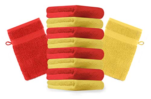 Betz 10 Stück Waschhandschuhe Premium 100% Baumwolle Waschlappen Set 16x21 cm Farbe gelb und rot Betz 10 Stück Waschhandschuhe Premium 100% Baumwolle Waschlappen Set 16x21 cm Farbe gelb und rot von Betz
