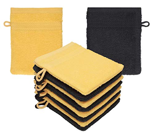 Betz 10 Stück Waschhandschuhe Premium 100% Baumwolle Waschlappen Set 16x21 cm Farbe honiggelb - Graphit Betz 10 Stück Waschhandschuhe Premium 100% Baumwolle Waschlappen Set 16x21 cm Farbe honiggelb - Graphit von Betz