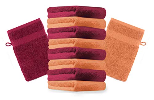 Betz 10 Stück Waschhandschuhe Premium 100% Baumwolle Waschlappen Set 16x21 cm Farbe orange und dunkelrot Betz 10 Stück Waschhandschuhe Premium 100% Baumwolle Waschlappen Set 16x21 cm Farbe orange und dunkelrot von Betz