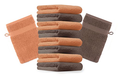 Betz 10 Stück Waschhandschuhe Premium 100% Baumwolle Waschlappen Set 16x21 cm Farbe orange und nussbraun Betz 10 Stück Waschhandschuhe Premium 100% Baumwolle Waschlappen Set 16x21 cm Farbe orange und nussbraun von Betz