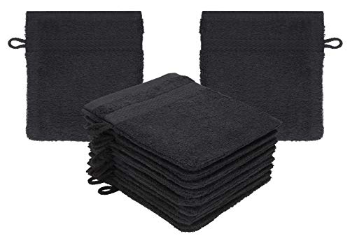 Betz Premium Waschandschuhe 10-teilig - Frottee Waschlappen Gesicht reinigen - aus 100% Baumwolle - Babywaschhandschuh - Graphit von Betz