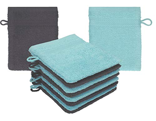 Betz 10 Stück Waschhandschuhe Waschlappen Set Premium 100% Baumwolle 16x21 cm Farbe Graphit - Ocean Betz 10 Stück Waschhandschuhe Waschlappen Set Premium 100% Baumwolle 16x21 cm Farbe Graphit - Ocean von Betz