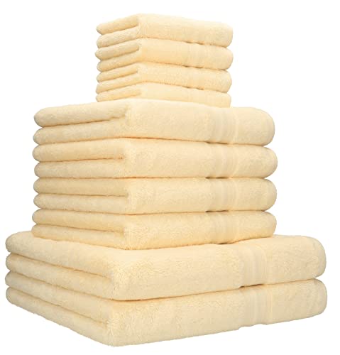 Betz 10-TLG. Handtuch-Set Gold Luxus Qualität 600g/m² 100% Baumwolle 2 Duschtücher 4 Handtücher 4 Seiftücher beige von Betz