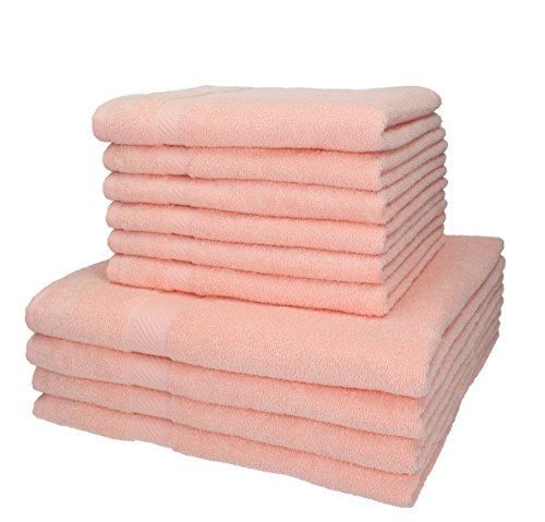 Betz 10-TLG. Handtuch-Set Palermo 100% Baumwolle 4 Duschtücher 6 Handtücher Farbe apricot orange von Betz