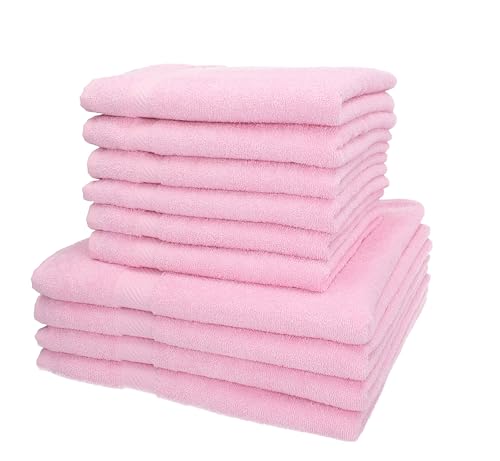 Betz 10-TLG. Handtuch-Set Palermo 100% Baumwolle 4 Duschtücher 6 Handtücher Farbe rosé von Betz