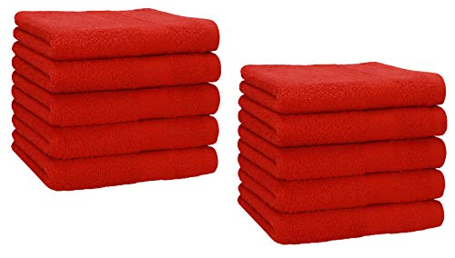 Betz 10 Stück Seiftücher Premium 100% Baumwolle Seiflappen-Set 30x30 cm Farbe rot von Betz