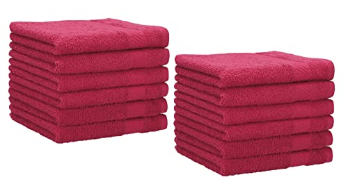 Betz 12 Stück Gästehandtücher Gästehandtuch Palermo 100% Baumwolle Größe 30x50 cm Handtuch Gästetücher Set (Cranberry) von Betz