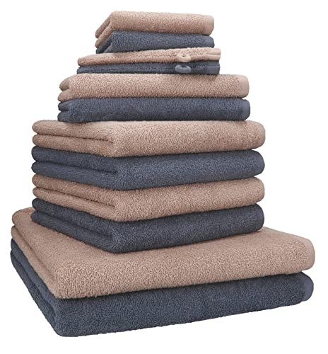 Betz 12 TLG. Handtuch Set Berlin 100% Baumwolle 2 Liegetücher 4 Handtücher 2 Gästetücher 2 Seiflappen 2 Waschhandschuhe Farbe Cappuccino - dunkelgrau Betz 12 TLG. Handtuch Set Berlin 100% Baumwolle 2 Liegetücher 4 Handtücher 2 Gästetücher 2 Seiflappen 2 Waschhandschuhe Farbe Cappuccino - dunkelgrau von Betz