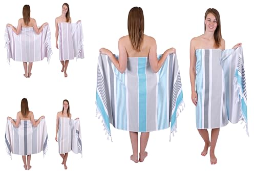 Betz Hamamtuch 2 Stück - 90 x 170 cm - Badetuch - großes Strandtuch - Saunahandtuch aus 100% Baumwolle - Liegetuch Farbe Altrosa von Betz