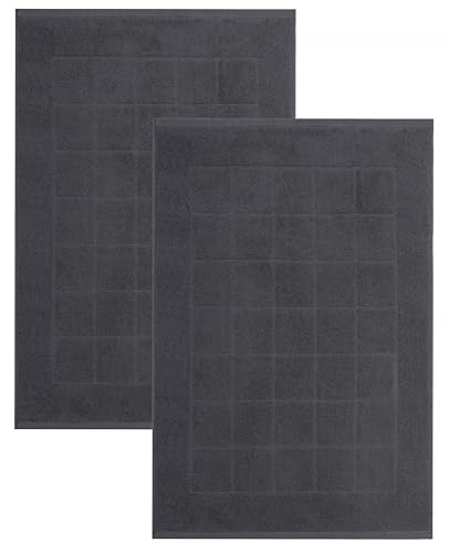 Betz 2 Stück Badvorleger Berlin Größe 50x70 cm 100% Baumwolle Badematte Badteppich Duschvorlage Qualität 650 g/m² Farbe Graphit von Betz