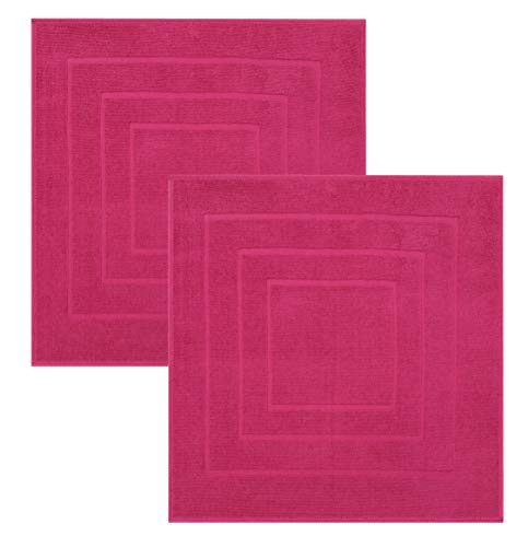 Betz 2 Stück Badvorleger Palermo 100% Baumwolle Badematte Badteppich Duschvorlage Größe 60x60 cm Qualität 680g/m² Farbe Cranberry von Betz