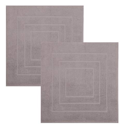 Betz 2 Stück Badvorleger Palermo 100% Baumwolle Badematte Badteppich Duschvorlage Größe 60x60 cm Qualität 680g/m² Farbe Stone von Betz