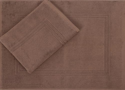 Betz 2 Stück Luxus Badvorleger Badematte Duschvorlage Gold Größe 60x100 cm Qualität 950g/m² 100% Baumwolle Farbe nuss-braun von Betz