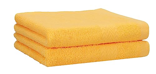 Betz 2 Stück Strandtücher Duschtücher Set Größe 70x140 cm Duschhandtuch Badetuch Strandtuch Handtuch Premium 100% Baumwolle Farbe Honig-gelb von Betz