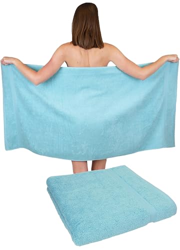 Betz 2 Stück Duschtücher Duschtuch Set Größe 70x140 cm Duschhandtuch Badetuch Strandtuch Handtuch Premium 100% Baumwolle Farbe Ocean von Betz