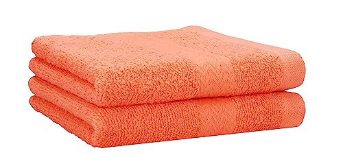 Betz 2 Stück Strandtücher Duschtücher Set Größe 70x140 cm Duschhandtuch Badetuch Strandtuch Handtuch Premium 100% Baumwolle Farbe blutorange von Betz