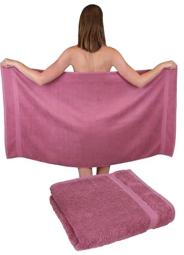 Betz 2 Stück Duschtücher Duschtuch Set Größe 70x140 cm Duschhandtuch Badetuch Strandtuch Handtuch Premium 100% Baumwolle Farbe Beere von Betz