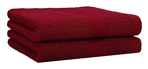 Betz 2-tlg. Handtuch-Set PREMIUM 100% Baumwolle 2 Handtücher 50x100 cm Farbe dunkelrot von Betz