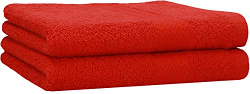 Betz 2-TLG. Handtuch-Set Premium 100% Baumwolle 2 Handtücher 50x100 cm Farbe rot von Betz