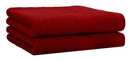 Betz 2-tlg. Handtuch-Set PREMIUM 100% Baumwolle 2 Handtücher 50x100 cm Farbe rubinrot von Betz