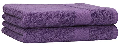 Betz 2 Stück Strandtücher Duschtücher Set Größe 70x140 cm Duschhandtuch Badetuch Strandtuch Handtuch Premium 100% Baumwolle Farbe lila von Betz