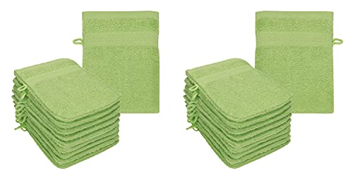 Betz 20 Stück Waschhandschuhe Waschlappen Premium Größe 16x21 cm 100% Baumwolle Farbe apfelgrün von Betz