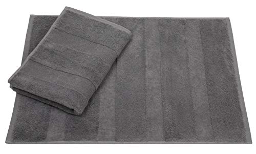 Betz 2er Set Badvorleger Badematte Badteppich Duschvorleger Frottee Größe 50 x 70 cm 100% Baumwolle Deluxe Qualität 680 g/m² Farbe anthrazit grau Betz 2er Set Badvorleger Badematte Badteppich Duschvorleger Frottee Größe 50 x 70 cm 100% Baumwolle Deluxe Qualität 680 g/m² Farbe anthrazit grau von Betz