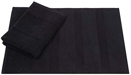 Betz 2er Set Badvorleger Badematte Badteppich Duschvorleger Frottee Größe 50 x 70 cm 100% Baumwolle Deluxe Qualität 680 g/m² Farbe schwarz Betz 2er Set Badvorleger Badematte Badteppich Duschvorleger Frottee Größe 50 x 70 cm 100% Baumwolle Deluxe Qualität 680 g/m² Farbe schwarz von Betz