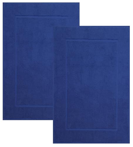 Betz 2 Stück Badvorleger Badematte Badteppich Duschvorleger Frottee Premium Größe 50x70 cm 100% Baumwolle Qualität 650g/m² Farbe Royalblau von Betz