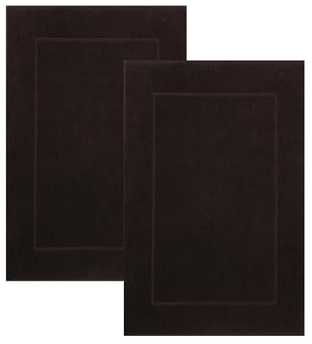 Betz 2 Stück Badvorleger Badematte Badteppich Duschvorleger Frottee Premium Größe 50x70 cm 100% Baumwolle Qualität 650g/m² Farbe Dunkelbraun von Betz