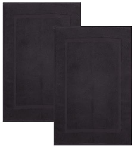 Betz 2 Stück Badvorleger Badematte Badteppich Duschvorleger Frottee Premium Größe 50x70 cm 100% Baumwolle Qualität 650g/m² Farbe Graphit von Betz